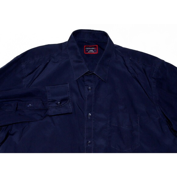 UNTUCKit Men's Long Sleeve Button Front Blue Shirt Size Large - Picture 2 of 8